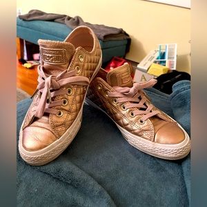 Converse All Star Quilted Metallic Leather Rose Gold